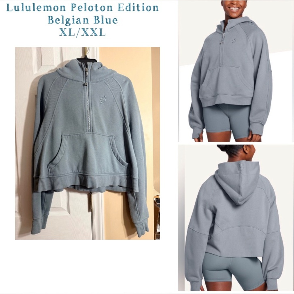 Lululemon x Peloton Scuba XL/XXL Oversized Half-Zip Hoodie Belgian Blue RARE